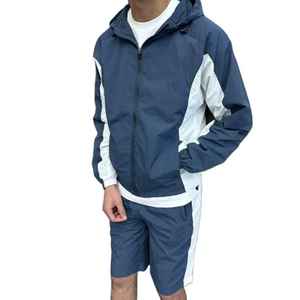 Conjunto Deportivo Informal de Gran Tamaño Personalizado, Chaqueta Cortavientos Reflectante de Nailon y Pantalones Deportivos para Hombre - Product Image 1