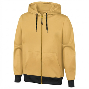 Men's Red <b>Zip</b>-Up <b>Hoodie</b> With Front <b>Pocket</b> Regular Fit Casual Hooded Sweatshirt 100% Cotton French Terry Autumn Wear - Product Image 3