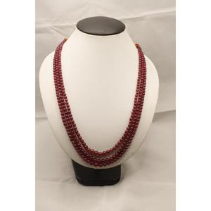 <b>Ruby</b> Round Beads 3 Strand <b>Necklace</b> Stone Jewelry For <b>Necklace</b> Making - Product Image 4