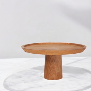 Premium Wooden Cake Stand Artisanal Dessert Display Table Decor Party Serveware Elegant Rustic Charm - Product Image 1