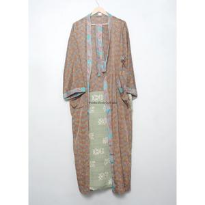 Kimono de Seda Japonesa Vintage de Lujo, Elegante, con Parches, para Mujer, Cuello en V, Cierre con Cordón, Transpirable, Largo - Product Image 3