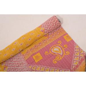 Traditional Indian <b>Kantha</b> Quilt Handmade Cotton Vintage Reversible <b>Throw</b> Bedcover Boho Bedding - Product Image 5
