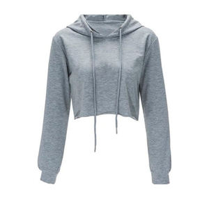 Women's <b>Cropped</b> <b>Zip</b> <b>Up</b> Hoodie Long Sleeve Drawstring Hooded Sweatshirt Casual Lightweight Crop Jacket Soft Hooded Sweatshirt - Product Image 5