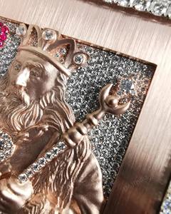 Pendentif Carte de Jeu 'Iced Out King', Collier Carte de Jeu Hyper Réaliste 3D, Moissanite VVS1, Pendentif Portrait, Bijoux Hip Hop - Product Image 2