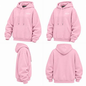 Flexible Wear <b>Women</b> <b>Pink</b> Hoodie Casual Pullover Front Logo Custom Logo Printing Fashion Pocket <b>Women</b> <b>Hoodies</b> - Product Image 4