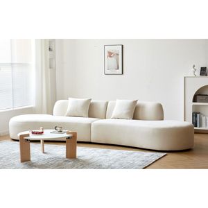 Divano Curvo di Lusso in Velluto da 335 cm con Design a Mezzaluna, 6 Posti, Schiuma ad Alta Densità, Cuscini Decorativi per Soggiorno Moderno - Product Image 2