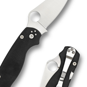Navajas Plegables Premium con Mango Ergonómico Negro, Hoja de Acero Inoxidable con Borde Liso y Afilado, Orificio para el Pulgar y Clip para Cinturón - Product Image 5