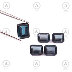 Natural <b>London</b> Blue Topaz Octagon 9x7Mm Faceted Loose Gemstone AAA Quality Emerald Cut Deep Blue Gem for Ring Setting Jewelry - Product Image 1