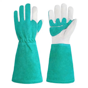 Gants de soudage TIG en cuir de chèvre renforcé et croûte de cuir de vache, ignifuges, protection industrielle des mains pour soudeurs - Product Image 4