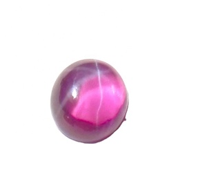 Rubis étoilé transparent rond 5x5 mm 1 carat, cabochon poli créé en laboratoire avec effet étoile à 6 branches pour la fabrication de bijoux - Product Image 2