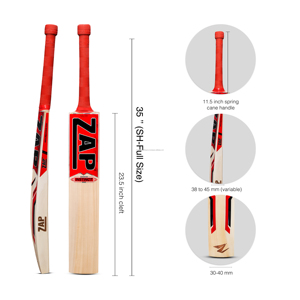 Bate de Cricket de Madera de Sauce Kashmir ZAP Instinct de Grado Superior, Ecológico, Color Personalizado, Tamaño Personalizable, para Uso Deportivo con Pelota Dura - Product Image 6