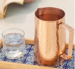 Copper jug set for traditional wellness practice water storage metal set with <b>glasses</b> durable reusable kitchen drinkware - Product Image 2