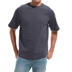 T-shirt en tricot à manches courtes pour homme, couleur gris foncé, col rond, séchage rapide, coupe classique, couleur unie, vêtement décontracté - Product Image 1