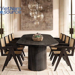 Table à manger en bois élégant pour salle à manger-Cadre extensible en bois massif d'acacia de la meilleure qualité-Table de salle à manger du Vietnam - Product Image 1