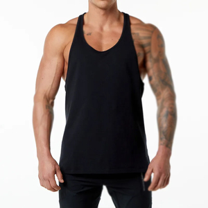 Custom Logo Wholesale 100% Cotton Breathable Embroidery & Button <b>Crop</b> <b>Tops</b> High Quality Muscle Fitness Gym Tank <b>Top</b> <b>for</b> <b>Men</b> - Product Image 3