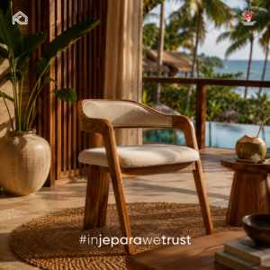 Syailendra Premium Cozy Upholstered Teak Wood Cushioned <b>Dining</b> <b>Chair</b> Armchair for Fine <b>Dining</b> Bistro Resort Jepara Indonesia - Product Image 5