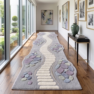Tapis tufté personnalisé, motif dessin animé découpé, antidérapant, résistant aux taches, en acrylique, pour la maison et la cuisine - Product Image 1