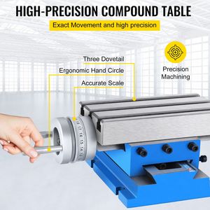 Tavolo di Lavoro per Fresatura 7.3 x 4 Pollici, Supporto Universale per Trapano, Banco da Lavoro con Slitta Composta per Macchina a Croce - Product Image 3