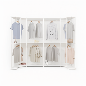 Organisateur de placard modulaire en métal 3200 3T d'angle blanc/argent - Product Image 2