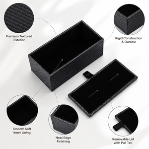 Caja de Regalo Rígida Negra de Lujo con Tapa, Caja de Empaque Texturizada Premium para Joyería, Cosméticos, Relojes y Productos de Alta Gama - Product Image 5