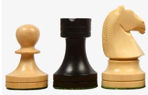 Piezas de ajedrez de la serie de la era soviética rusa reproducidas en madera de abeto ebonizado y madera natural, altura del rey de 3.75 pulgadas, juego de torneo al mejor precio. - Product Image 5