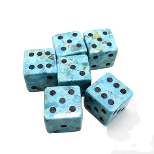 Dés en pierre de turquoise africaine D6, dés en pierre précieuse naturelle, dés en cristal D6, dés gravés, ensembles de dés personnalisés - Product Image 1
