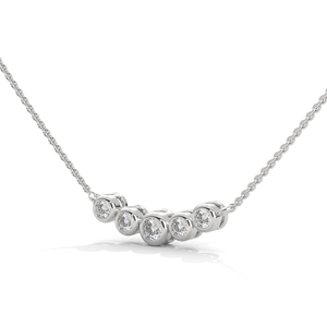 Collar de Barra de Oro Sólido de 14K con Moissanita, Colgante Redondo Brillante con Engaste de Bisel, Cadena de Joyería para Mujer, Regalo para Fiesta - Product Image 2