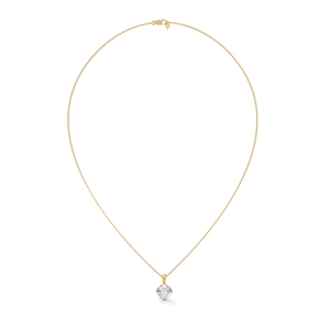 จี้เพชรเพาะเลี้ยงทรงกลม รับรองโดย GIA พร้อมสร้อยคอทอง 18K ชุบทอง สำหรับผู้หญิง ของขวัญสำหรับงานปาร์ตี้ - Product Image 3
