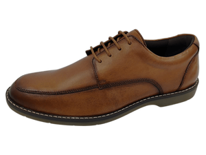 Chaussures Oxford en cuir véritable marron pour homme, bout rond, lacets, respirantes, à porter toute l'année - Product Image 4