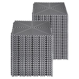 Tappetino Modulare Drenante 3,6x3,6m, 55 Pezzi, Antiscivolo, Grigio, in PP, Tappeti a Incastro, Pavimentazione in Plastica - Product Image 5