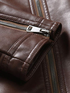 <b>Men</b> Premium Genuine Leather <b>Jacket</b> Soft Comfortable Classic Casual Full Zip Durable Winter Quick Dry Breathable Fashion Everyday - Product Image 6
