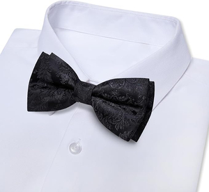 Custom Color Soft <b>Polyester</b> Paisley Print Bowtie Set for Dad & Son 15 Colors Casual Butterfly Bow <b>Tie</b> Wedding Accessory Men Boys - Product Image 5