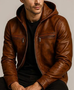 แจ็คเก็ตหนังผู้ชายดีไซน์ล่าสุด คอตั้ง มีกระเป๋าหน้า ระบายอากาศได้ดี แห้งเร็ว เหมาะสำหรับฤดูหนาว มีหลายสี สไตล์ลำลอง - Product Image 1