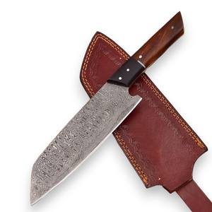 Cuchillo de Cocina Profesional de Acero de Damasco, Hecho a Medida, Mango Ergonómico de Madera, Cuchillos de Cocina Japoneses Personalizables - Product Image 1