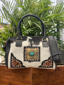 Sac de rangement grand et petit sac de voyage en cuir de vachette de haute qualité pour les vacances en cuir repoussé à la main pliable Weekender Combo Set - Product Image 6