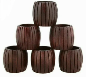 Anneaux de serviette en bois d'acacia de couleur unie, style minimaliste personnalisé, en gros pour la mise en place de tables d'hôtels et de restaurants - Product Image 2