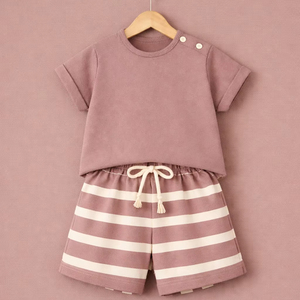 100% Organic Cotton Baby Boys Top and Bottom Set Customized Soft Breathable Skin Friendly Infant Wear Daily Comfort Outfit - Product Image 1