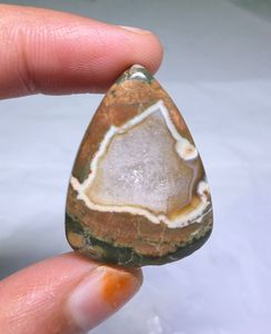 Cabochon de jaspe naturel taillé en poire, orange, vert, marron, poli, pierre précieuse en vrac pour la fabrication de bijoux - Product Image 3