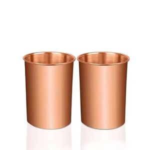 Copper <b>Glass</b> Vertical Line Fluted Textured Water <b>Tumbler</b> 350ml for Restaurant Beverage Serving, Dining Table & Cafe Use Copper - Product Image 2