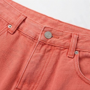 กางเกงยีนส์ขาสั้นผู้ชายสไตล์วินเทจ ผ้าฝ้ายเดนิม ทรงหลวม ขากว้าง ลายเรียบ มีโลโก้ด้านหน้า เหมาะสำหรับฤดูร้อน - Product Image 4