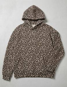 Sweat à capuche oversize imprimé léopard grande taille 100 % coton tricoté écologique respirant style streetwear pour l'automne - Product Image 1