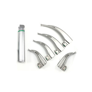 Laryngoscopes manuels réutilisables à fibre optique Odontomed 2011 ODM-25-02F, 10 lames Macintosh Miller, 2 poignées, instruments en acier inoxydable - Product Image 3