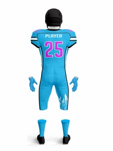 Sublimation Transfer Print American Football Uniform Bundle Pack <b>Compression</b> Top Headgear Gloves <b>Bags</b> 100% Polyester - Product Image 4