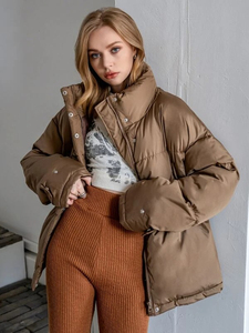 Chaqueta Acolchada de Burbujas para Mujer, Cuello Alto, Talla Grande, Cálida y de Alta Calidad, Modelo 2026 - Product Image 4