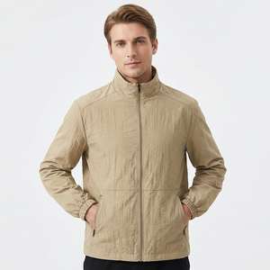 Chaqueta Casual para Hombre con Cuello Alto, Estilo Racer, 100% Poliéster, Transpirable, Cierre de Cremallera, Color Sólido, para Primavera - Product Image 6