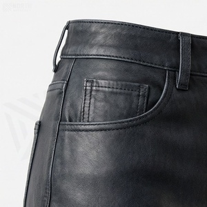 Falda lápiz de cintura alta de piel sintética para mujer, hasta la rodilla, de color sólido con abertura frontal, para todas las estaciones. - Product Image 5