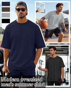 เสื้อยืดโอเวอร์ไซส์ผ้าฝ้ายแท้ 100% น้ำหนัก 220 กรัม พิมพ์ลายตามสั่งที่ไหล่ สไตล์ฮิปฮอป ไซส์ใหญ่พิเศษ ผ้าฝ้ายแท้ 100% ทรงบ็อกซี่ สำหรับผู้ชาย - Product Image 2