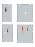 Porte d'urgence en acier de haute qualité, 1,5 heure de résistance au feu, avec marquage CE et âme ignifuge, pour la sécurité des bâtiments publics