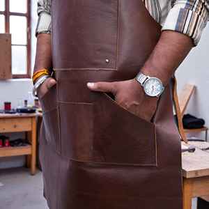 Delantal de Joyero de Cuero Auténtico, Resistente a Olores, para Protección de Piezas Pequeñas en Trabajos de Banco, Equipo Profesional para Estudio de Artesanía - Product Image 3