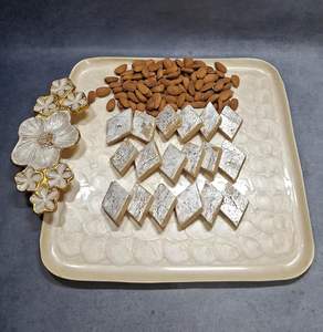 Handcrafted Floral Serving Tray Luxurious Multi Purpose Decor Severer Elegant for Festive Gifting Home Styling - Product Image 2